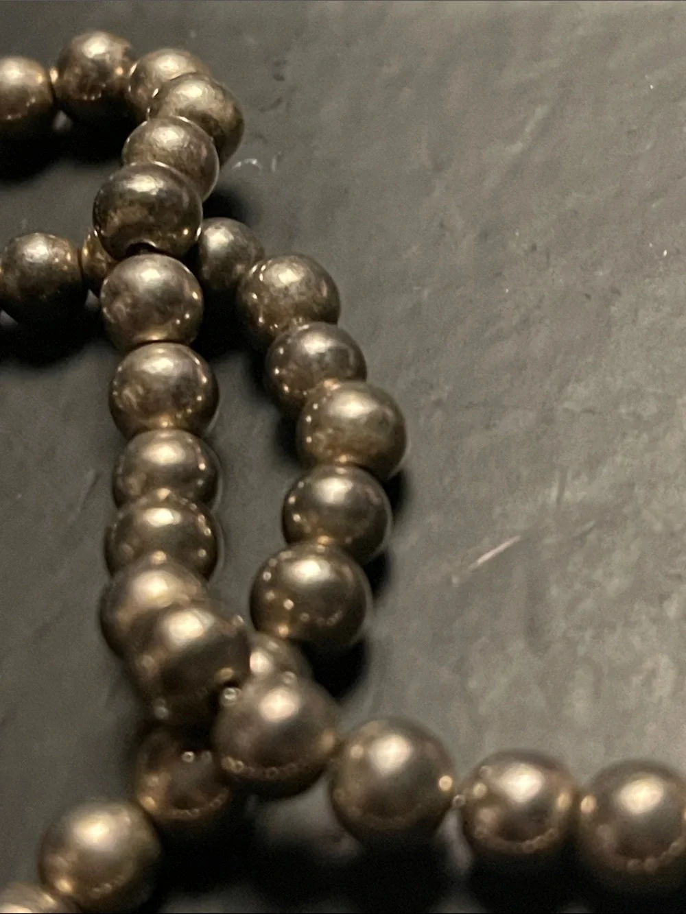 Vintage 20 inch Silver-Tone Beaded Necklace - Classic Metallic Women’s Jewelry